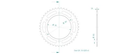 Couronne Esjot 43 dents Universel