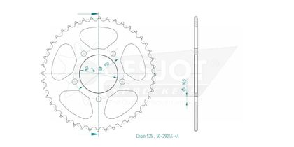 Esjot 44 tanden Tandwiel