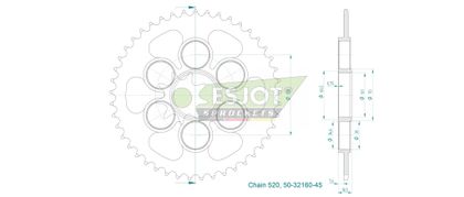 Esjot 45 tanden Tandwiel