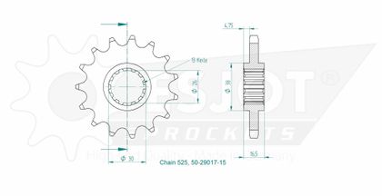 Esjot 15 dents Uitgaand rondsel versnellingsbak