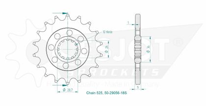 Esjot 18 tanden Uitgaand rondsel versnellingsbak