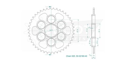 Esjot 43 tanden Tandwiel