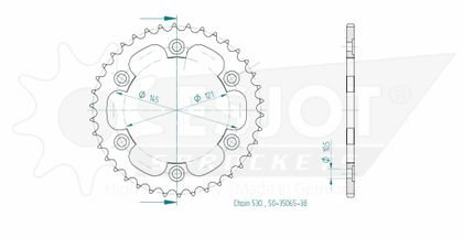 Esjot 38 tanden Tandwiel