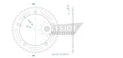Esjot 45 teeth Sprocket