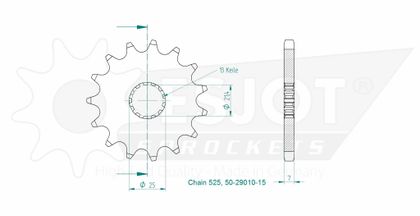 Esjot 15 teeth Gearbox output pinion