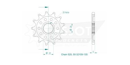 Esjot 13 teeth Gearbox output pinion