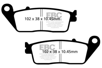 EBC Organic base Brake pads Ref : FA00054A / 17200397 