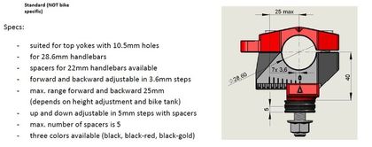 Gilles 2DGT adjustable Handlebar clamp
