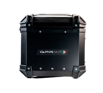 GPR Tech ALPI-TECH Alu - Complete with support - 45 litres - black Top case Ref : GTE00475A / H.17B.BA.45.ALP.B 