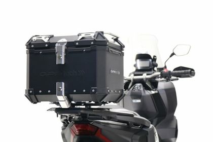 GPR Tech ALPI-TECH Alu - Complete with support - 45 litres - black Top case Ref : GTE00528A / H.8.BA.45.ALP.B HONDA 300 FORZA 300 - 2018 - 2021