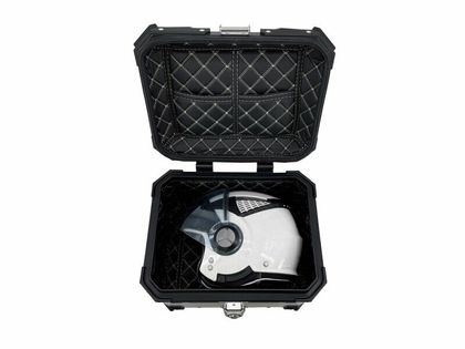 GPR Tech ALPI-TECH Alu - Complete with support - 26 litres - black Top case Ref : GTE00530A / H.9.BA.26.ALP.B HONDA 350 FORZA 350 - 2021 - 2023