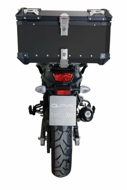 GPR Tech ALPI-TECH Alu - Complete with support - 55 litres - black Top case Ref : GTE01122A / S.3.BA.55.ALP.B SUZUKI 1000 DL 1000 V-STROM ABS - 2014 - 2016