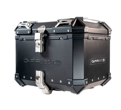GPR Tech ALPI-TECH Alu - Complete with support - 45 litres - black Top case Ref : GTE01148A / S.7.1.BA.45.ALP.B 