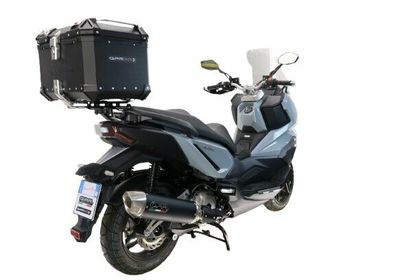 GPR Tech ALPI-TECH Alu - Complete with support - 45 litres - black Top case Ref : GTE01161A / SY.1.BA.45.ALP.B 