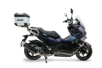 Top case GPR Tech ALPI-TECH Alu - Completo com suporte - 35 litros Ref.: GTE01170A / SY.3.BA.35.ALP.A SYM 125 ADX 125 - 2024 - 2026