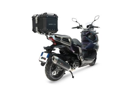 GPR Tech ALPI-TECH Alu - Complete with support - 35 litres - black Top case