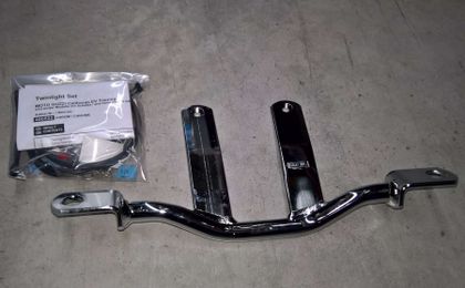 Hepco & Becker Twinlight (road) with bracket and cable - chrome Lights