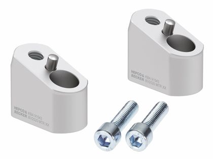 Rehausseur de guidon Hepco & Becker avec déport 30 mm de haut et 20 mm en arrière - argent