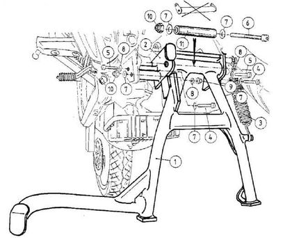 Béquille centrale Hepco & Becker - noir