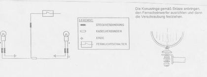 Hepco & Becker Twinlight (road) with bracket and cable - chrome Lights