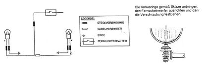 Hepco & Becker Twinlight (road) with bracket and cable - chrome Lights