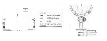 Hepco & Becker Twinlight (road) with bracket and cable - chrome Lights