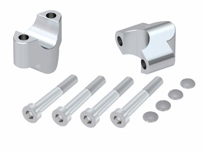 Rehausseur de guidon Hepco & Becker 25 mm - argent Ref : HBE00755A / 42307602 25 09 KTM 890 890 DUKE R - 2020 - 2023