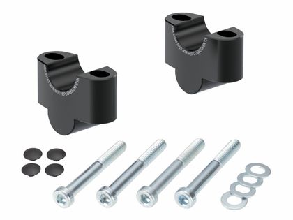 Rehausseur de guidon Hepco & Becker 25 mm - noir Ref : HBE00822A / 4235953 25 01 