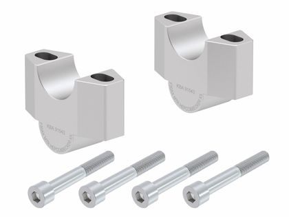 Rehausseur de guidon Hepco & Becker 30 mm - argent Ref : HBE00824A / 42359538 30 09 HONDA 350 ADV 350 - 2022 - 2025