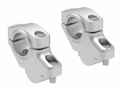 Rehausseur de guidon Hepco & Becker avec déport 30 mm de haut et 21 mm en arrière - argent Ref : HBE00855A / 42403540 00 09 SUZUKI 750 GSX-S 750 ABS - 2017 - 2021