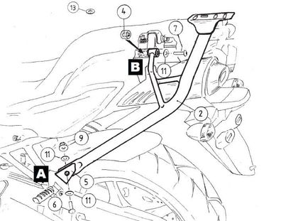 Support top case Hepco & Becker Alurack - argent