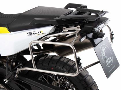 Valise Hepco & Becker Kit complet Xplore avec support Cutout - Acier inoxydable/argent