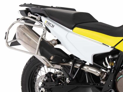 Valise Hepco & Becker Kit complet Xplore avec support Cutout - Acier inoxydable/argent