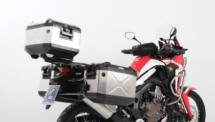 Support top case Hepco & Becker Alurack - pour combinaison avec le porte bagage d'origine - noir Ref : HBE02168A / 6559512 01 01 HONDA 1000 CRF 1000 L AFRICA TWIN ABS (SD06) - 2018 - 2019