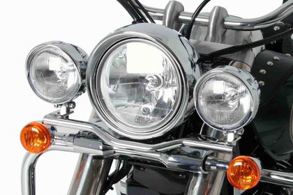 Feux Hepco & Becker Twinlight (route) avec support et câble - chrome