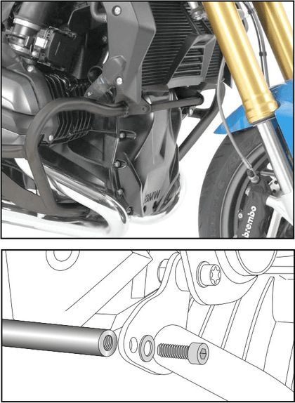 Pare-carter Hepco & Becker Renfort supplémentaire pour crash bar - anthracite