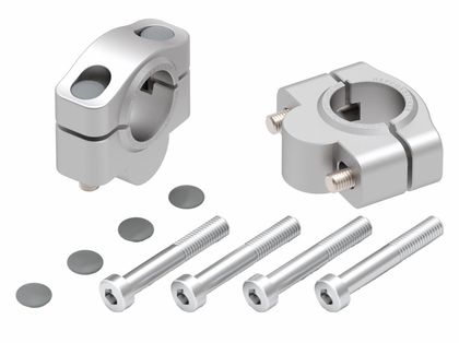 Rehausseur de guidon Hepco & Becker 20 mm - argent Ref : HBE02746A / 42304531 20 09 YAMAHA 1200 XT 1200 Z SUPER TENERE ABS (DP01) - 2010 - 2012