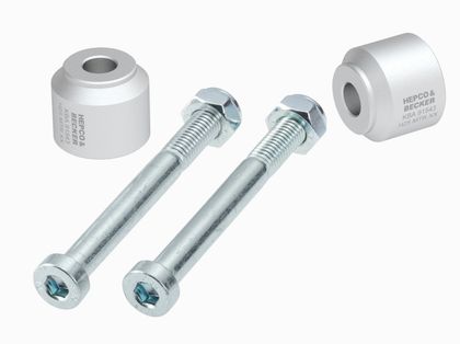 Rehausseur de guidon Hepco & Becker 25 mm - argent Ref : HBE02843A / 42356507 25 09 