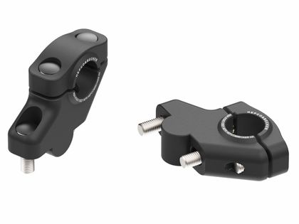 Rehausseur de guidon Hepco & Becker avec déport 30 mm de haut et 21 mm en arrière - noir Ref : HBE02867A / 4240305 00 01 SUZUKI 650 DR 650 SE - 1996 - 2000