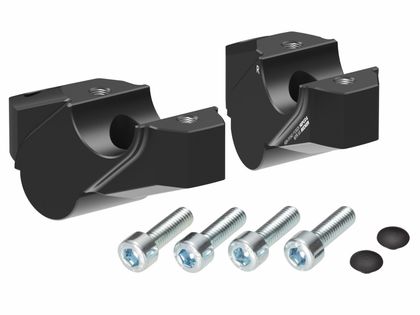 Rehausseur de guidon Hepco & Becker avec déport 30 mm de haut et 25 mm en arrière - noir