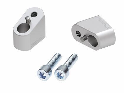 Rehausseur de guidon Hepco & Becker avec déport 30 mm de haut et 20 mm en arrière - argent Ref : HBE02991A / 42457505 00 09 