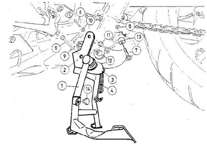 Béquille centrale Hepco & Becker - noir