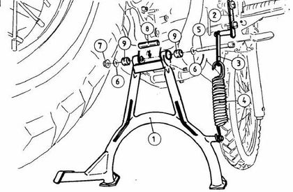 Béquille centrale Hepco & Becker - noir