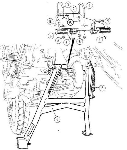 Béquille centrale Hepco & Becker - noir
