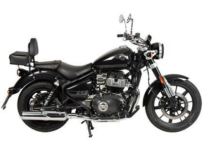 Porte Bagage Hepco & Becker avec sissybar - noir Ref : HBE03464A / 6117651 00 01 ROYAL ENFIELD 650 SUPER METEOR 650 - 2023 - 2025