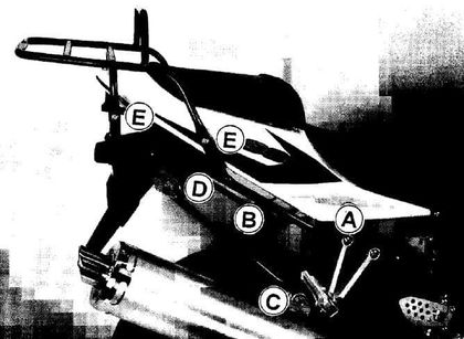 Support top case Hepco & Becker tubulaire - noir