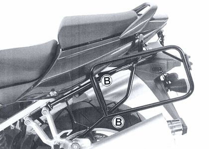 Hepco & Becker Röhrenförmig - schwarz Seitenkofferhalterung