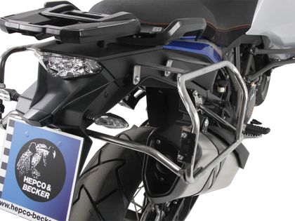 Valise Hepco & Becker Kit complet Xplore avec support Cutout - argent/Acier inoxydable