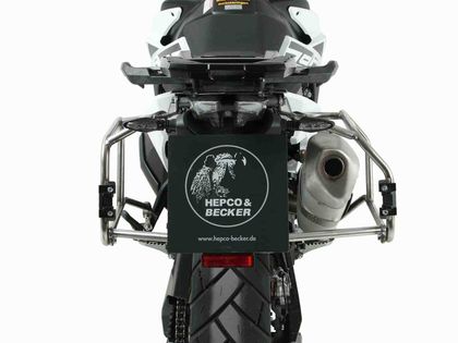 Valise Hepco & Becker Xplorer avec support Cutout - argent/Acier inoxydable Ref : HBE04065A / 6517617 00 22-00-40 KTM 890 890 ADVENTURE - 2021 - 2022