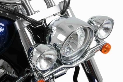 Feux Hepco & Becker Twinlight (route) avec support et câble - chrome